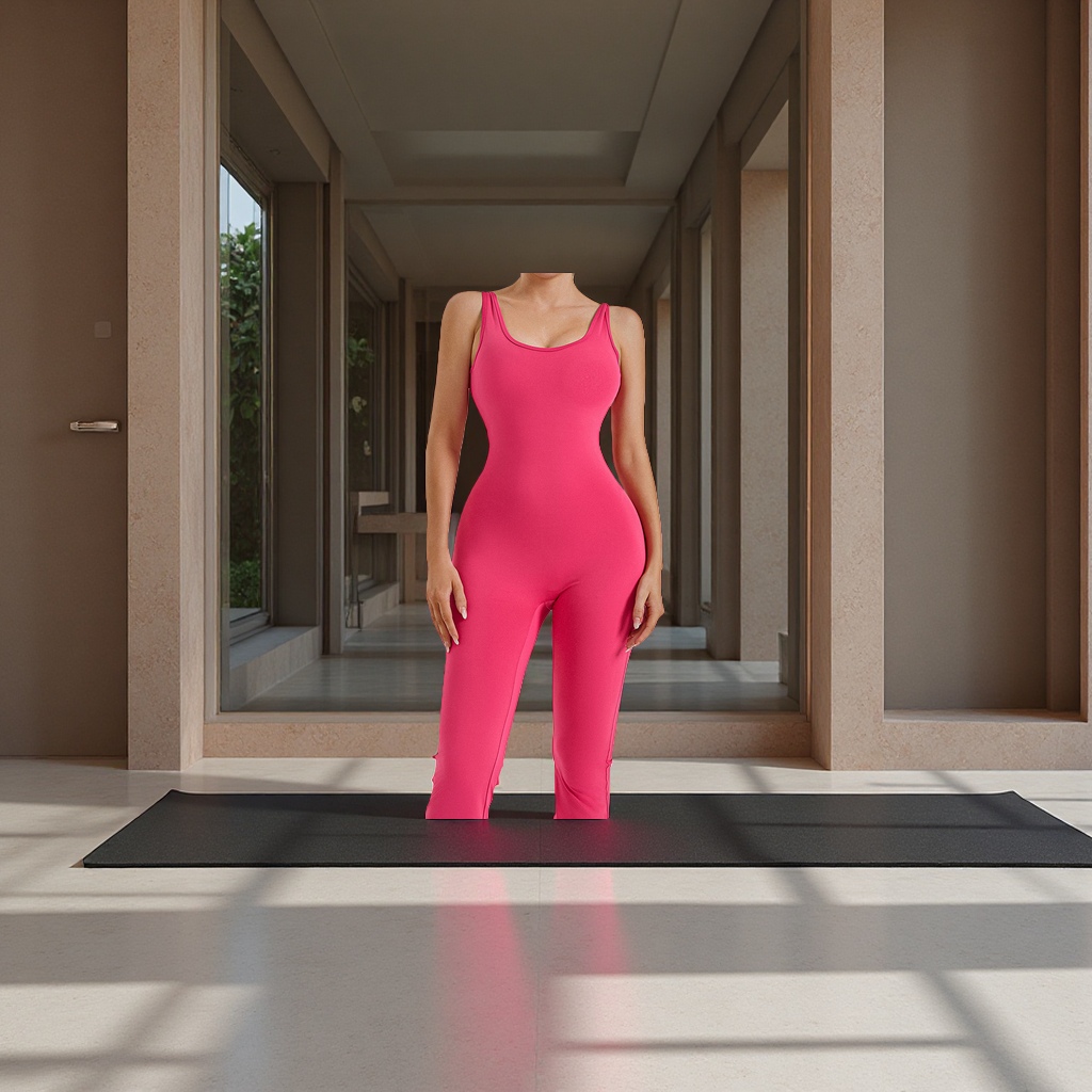 New fashionable and casual tight-fitting, hollowed-out back yoga jumpsuit for cross-border foreign trade from Europe and America, a slimming and form-fitting home wear for women