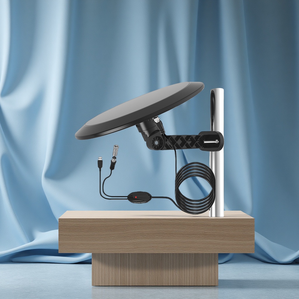 New indoor and outdoor digital TV antenna with signal amplifier, USB-powered DVB-ATSC high gain