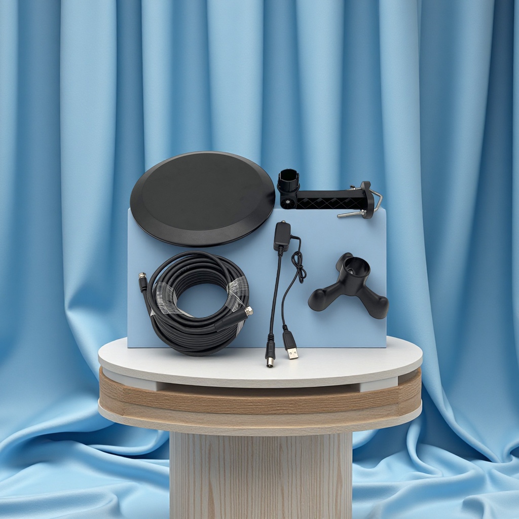 New indoor and outdoor digital TV antenna with signal amplifier, USB-powered DVB-ATSC high gain Item Picture