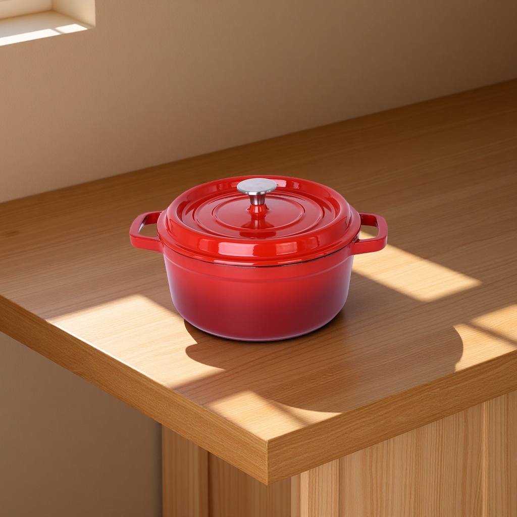 C&E Creative Enamel Soup pot with a frosted black cast iron multi-functional non-stick cooking and stewing function for kitchen use details Picture