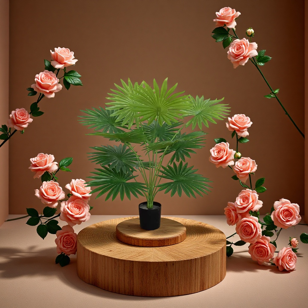 Artificial flowers, living room furnishings, bedroom floor biomimetic green plants, artificial flowers, potted plants, ornaments, leaves, turtle backs, interior decoration, artificial flowers, artificial flowers, plastic Application Scenario