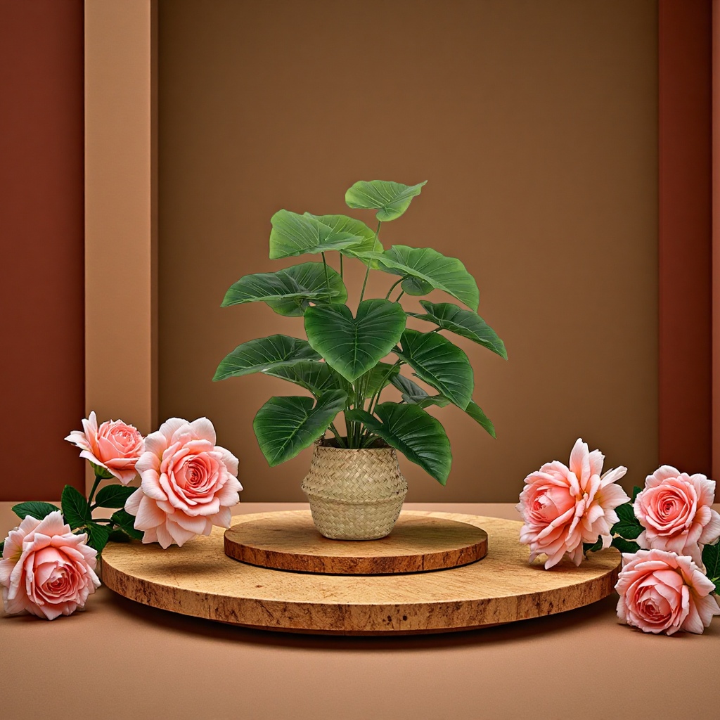 Artificial flowers, living room furnishings, bedroom floor biomimetic green plants, artificial flowers, potted plants, ornaments, leaves, turtle backs, interior decoration, artificial flowers, artificial flowers, plastic details Picture