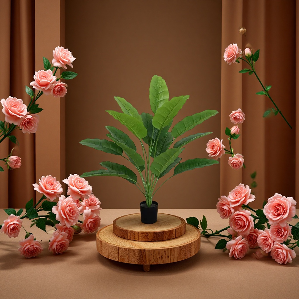 Artificial flowers, living room furnishings, bedroom floor biomimetic green plants, artificial flowers, potted plants, ornaments, leaves, turtle backs, interior decoration, artificial flowers, artificial flowers, plastic Specification image