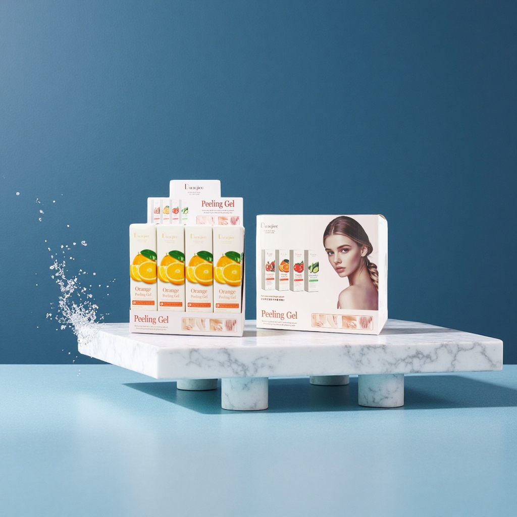 Duacjieo Body Exfoliating Gel, Scrub and Mud Cream for export, all in English packaging Application Scenario