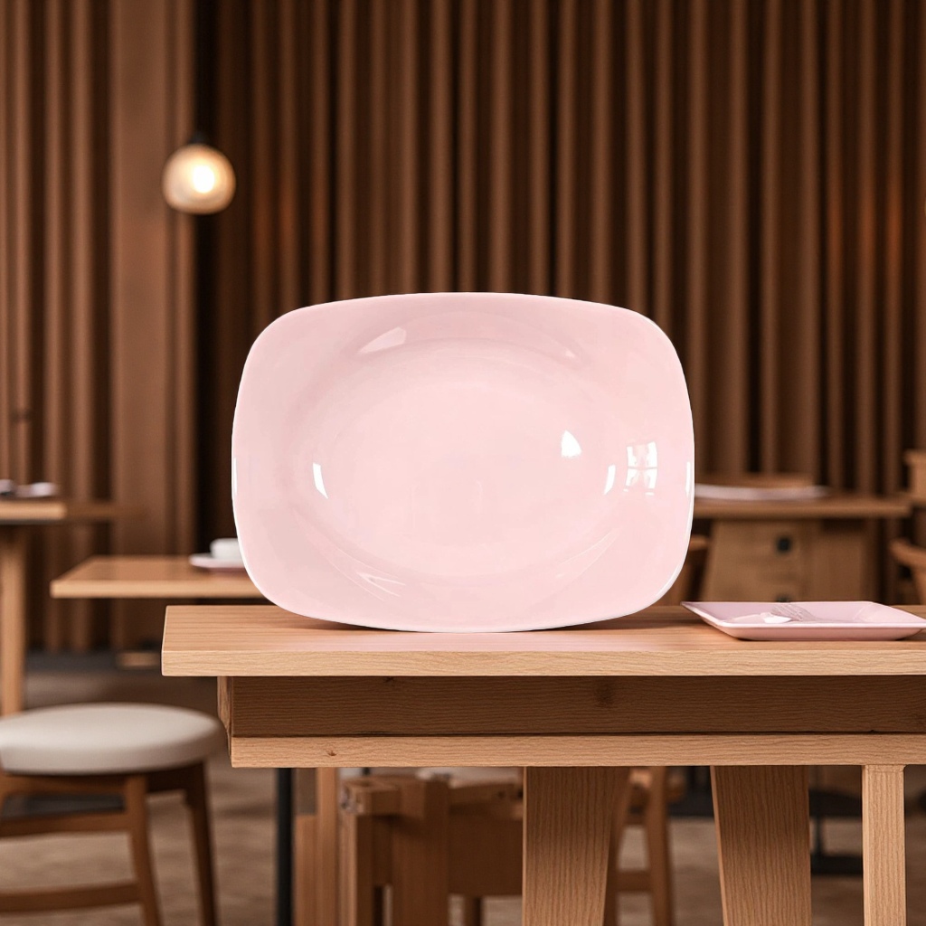 Melamine single-color square plates, commercial imitation porcelain cooking, barbecue, soup plates, restaurant tableware