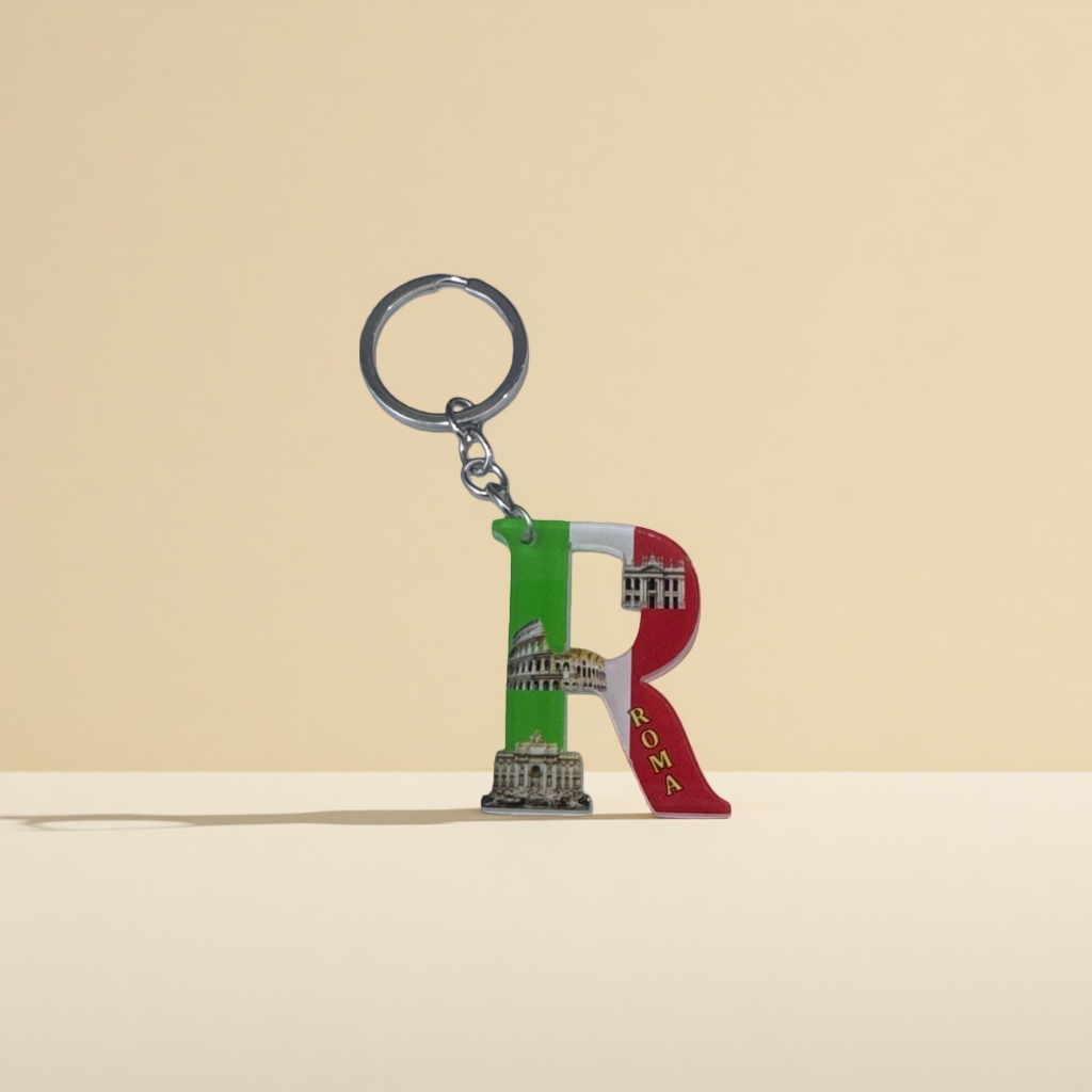 Acrylic keychain creative and personalized pendant, small, durable and portable, decorative letter R keychain, custom keychain Specification image