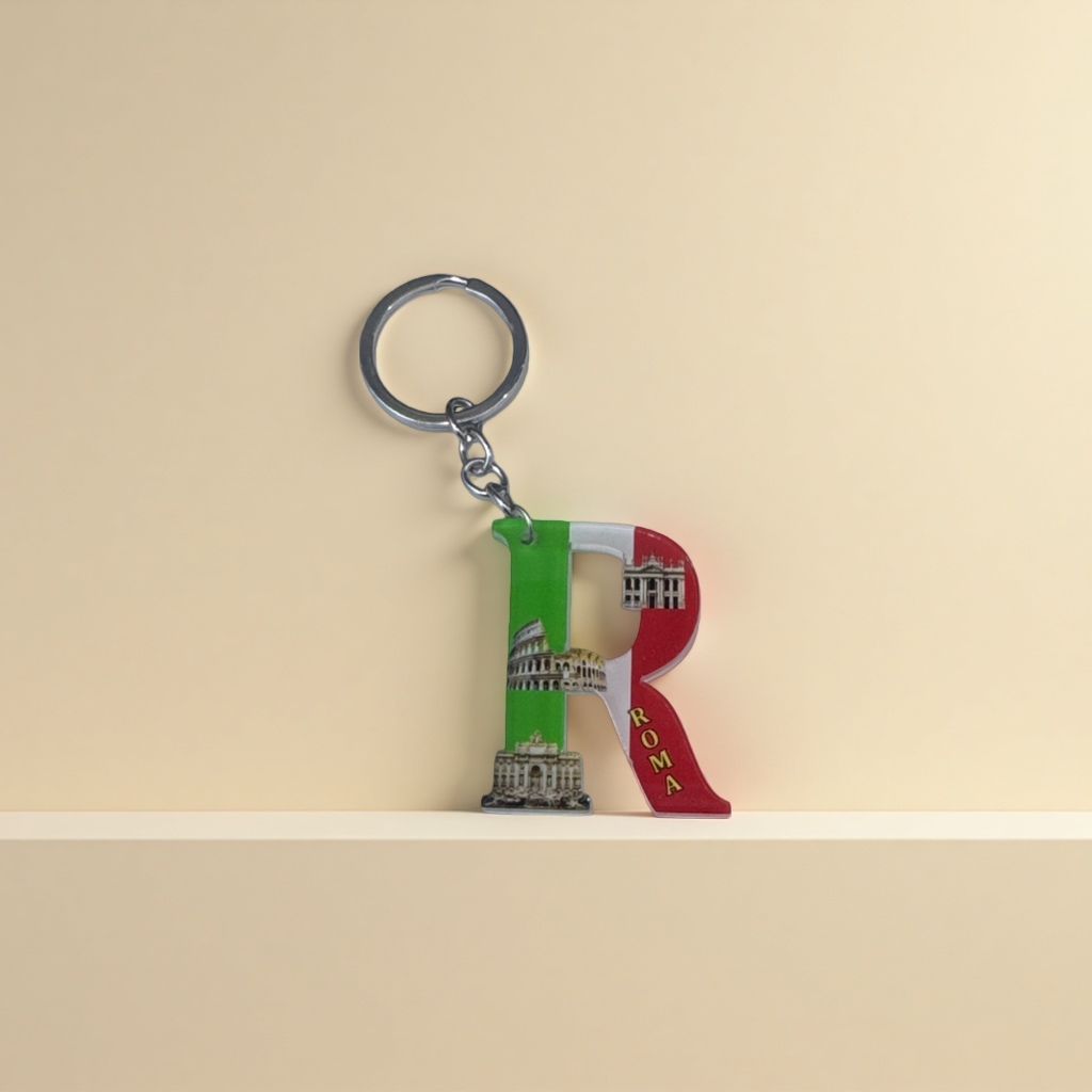 Acrylic keychain creative and personalized pendant, small, durable and portable, decorative letter R keychain, custom keychain details Picture