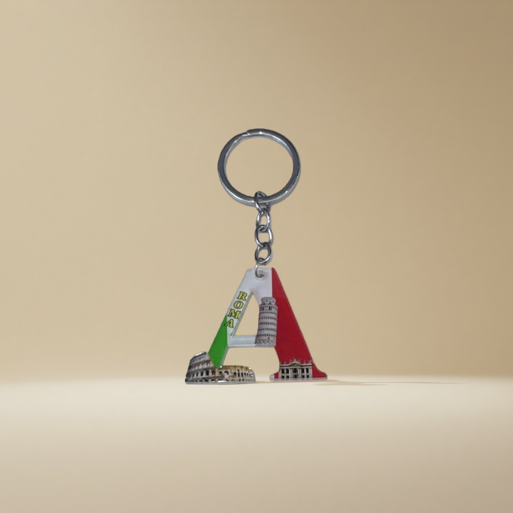 Acrylic keychain, exquisite and compact, portable pendant, letter A keychain, customized travel souvenir Specification image