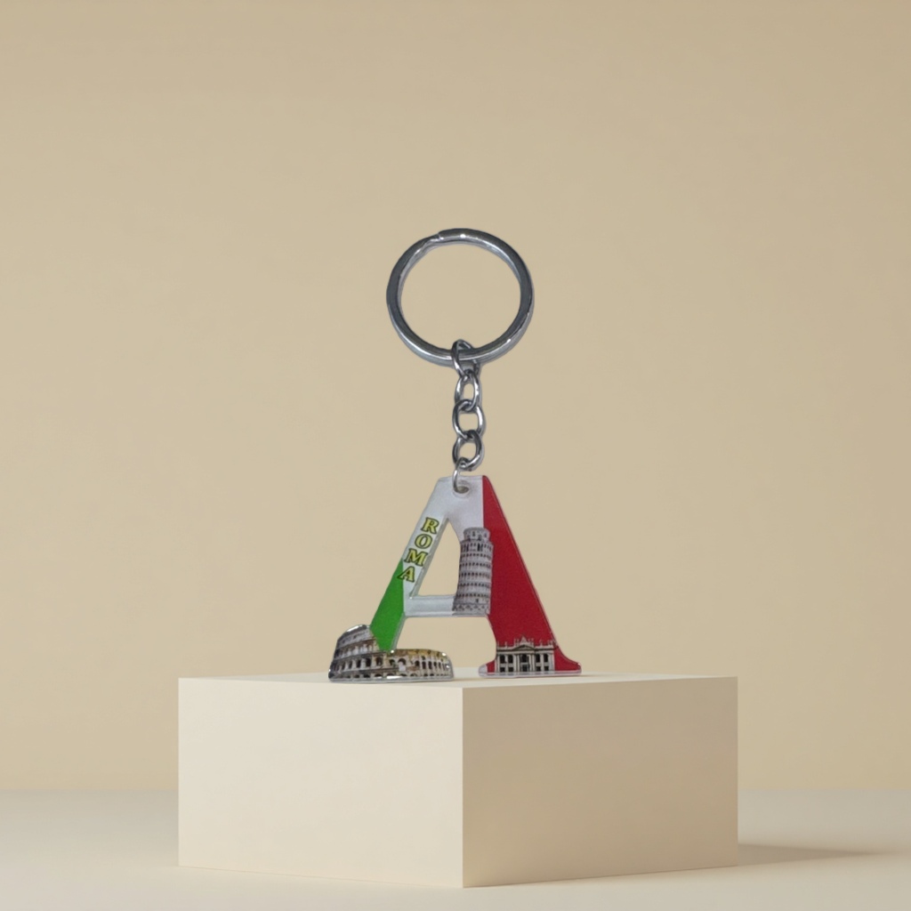 Acrylic keychain, exquisite and compact, portable pendant, letter A keychain, customized travel souvenir details Picture