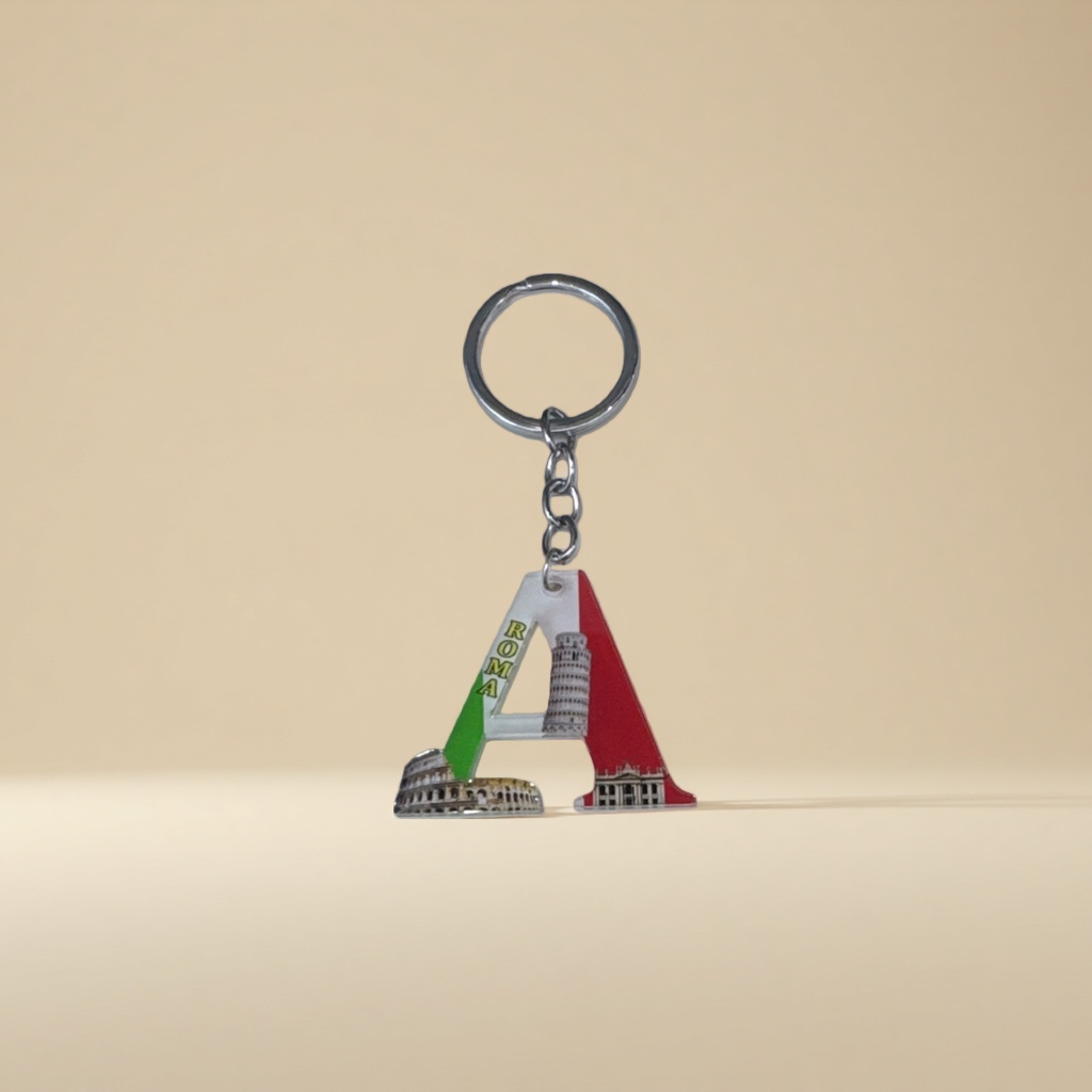 Acrylic keychain, exquisite and compact, portable pendant, letter A keychain, customized travel souvenir Application Scenario