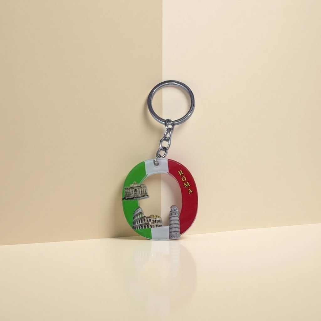 Acrylic keychains, high-transparency, bright and wear-resistant hanging decorations, letter O keychains, custom acrylic keychains, tourist souvenir keychains Specification image