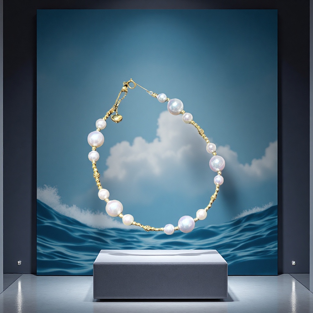 Pearls, natural freshwater pearls, paired with 18K gold accessories, fashionable pearls