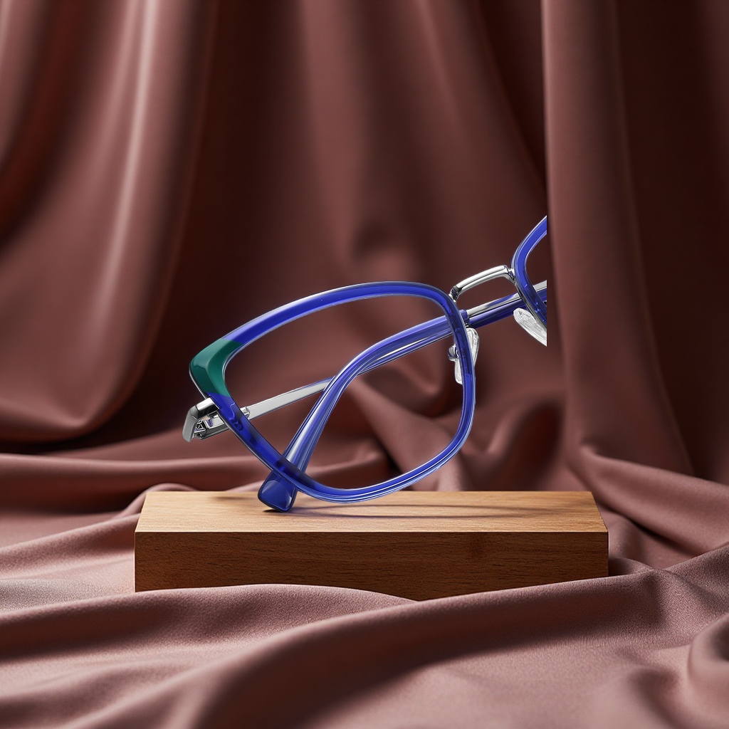 Metal TR90 myopia glasses frame 3126 dual-color anti-blue light for women's plain plain glasses export frame details Picture