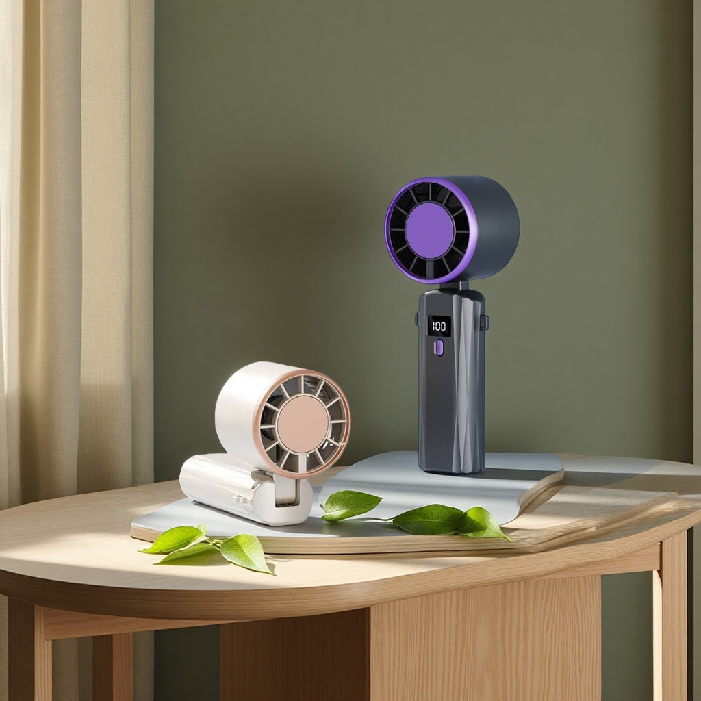 Handheld electric fan, small fan, portable charging, handheld fan, silent, strong wind force