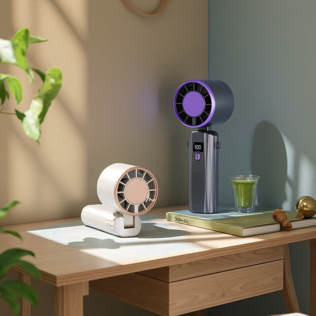 Handheld electric fan, small fan, portable charging, handheld fan, silent, strong wind force Specification image