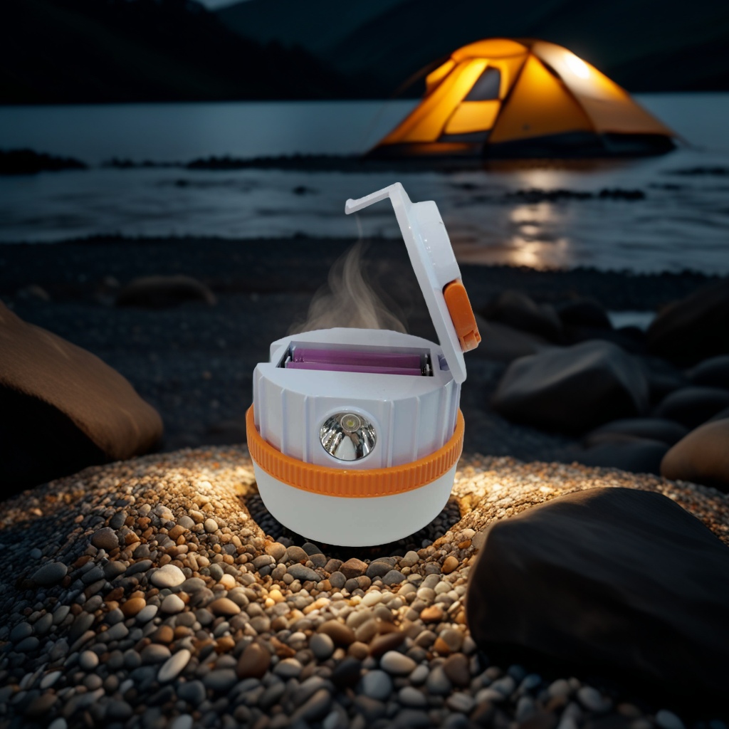 New type of camping lamp with hook and dual light source, rechargeable and electrically exposed camping lamp details Picture