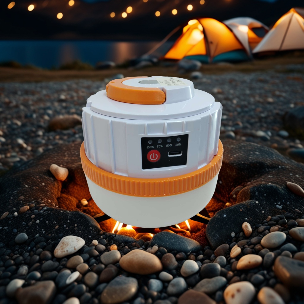 New dual-source multi-functional camping lamp with electric display, hook and rechargeable camping lamp Specification image