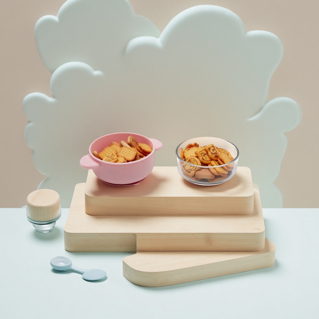 kalar Baby complementary food Bowl and spoon Set, Cartoon cute baby tableware two-piece set, made of glass details Picture