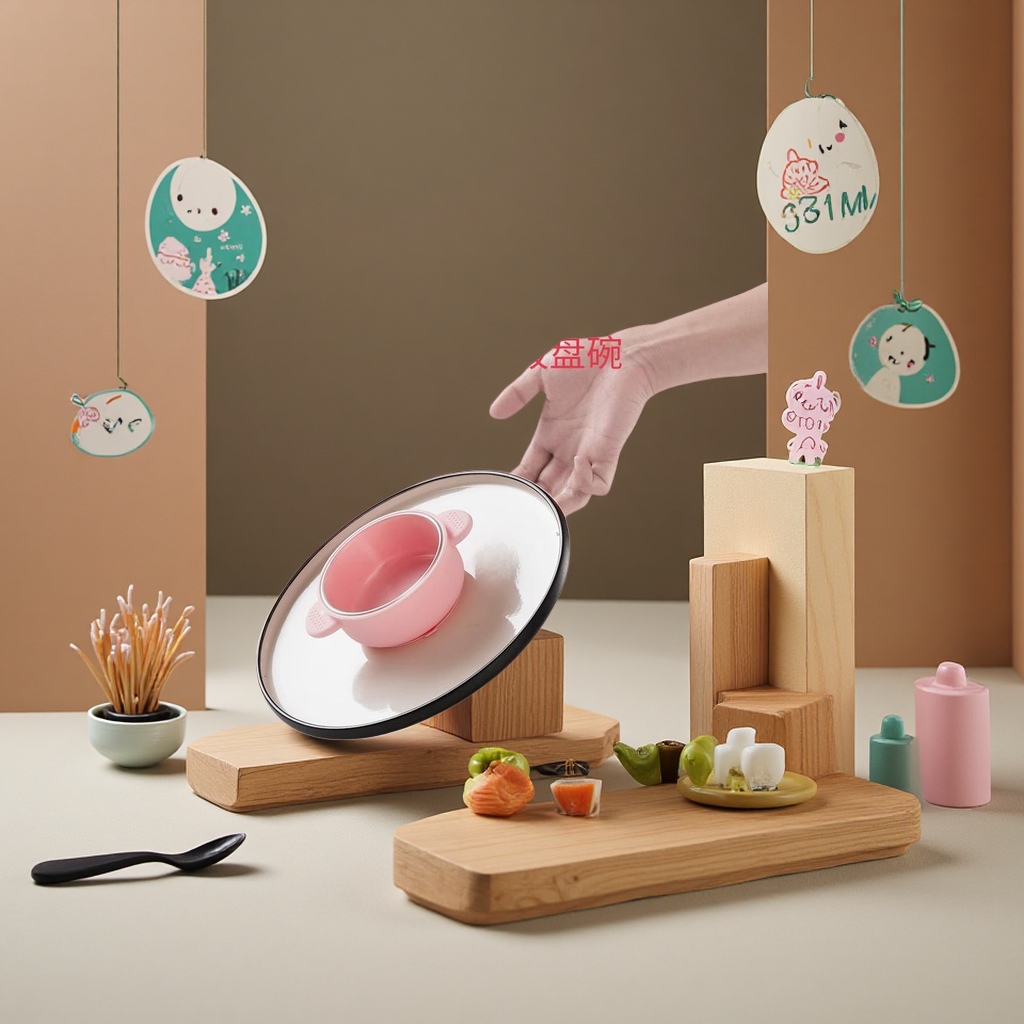 kalar Baby complementary food Bowl and spoon Set, Cartoon cute baby tableware two-piece set, made of glass Specification image