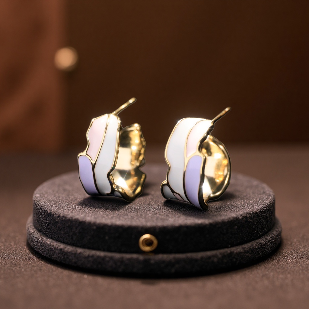 Nuevo S925 agujas de plata chapado en cobre oro real perlas pendientes para mujeres francés retro elegante temperamento micro zirconitas girasol details Picture