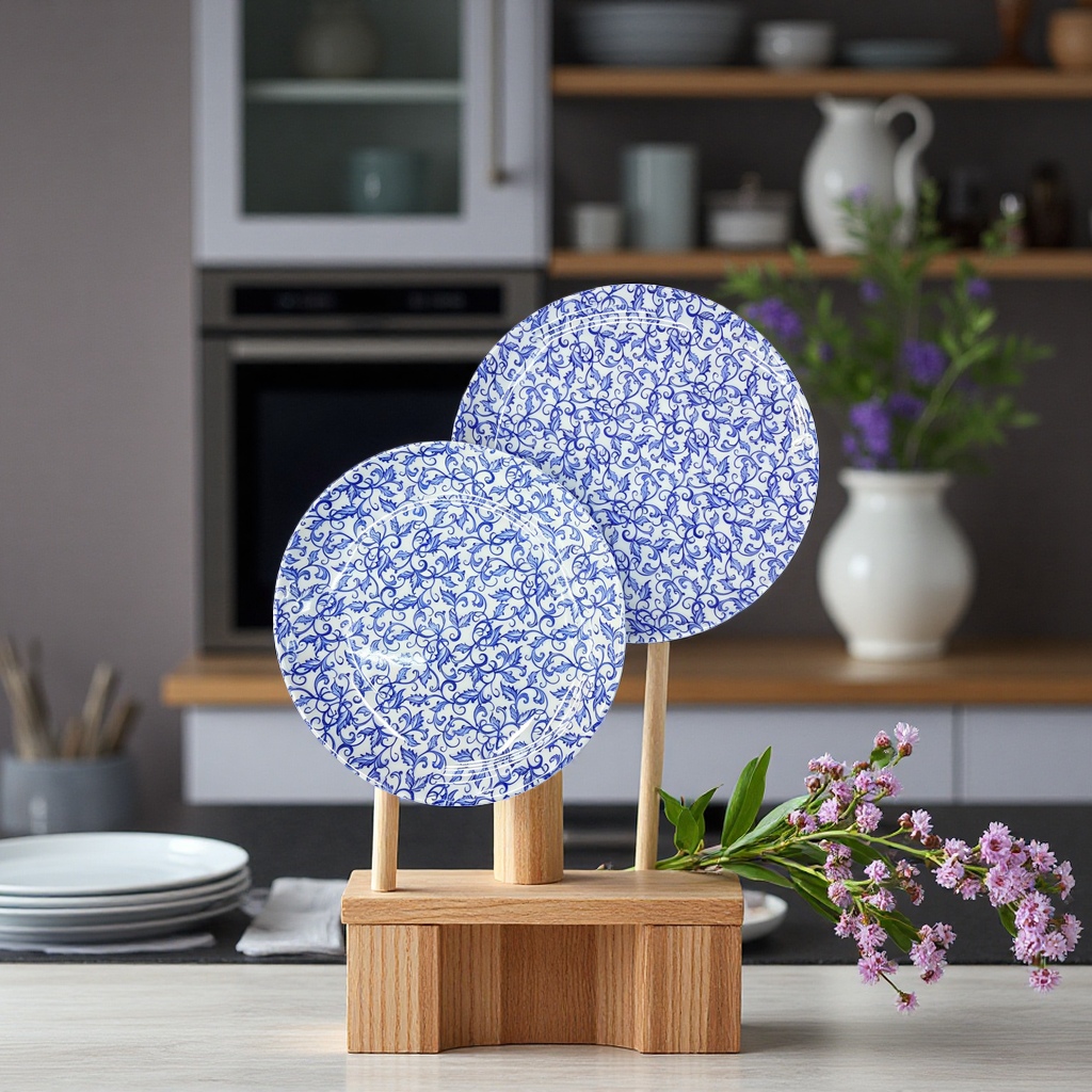 Direct sales from foreign trade manufacturers of blue orchid melamine imitation porcelain bowls, commercial stock, durable and wear-resistant round bowls, plates and plates, factory direct delivery Specification image