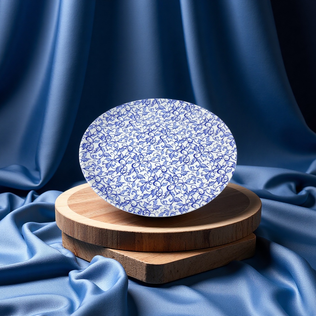Direct sales from foreign trade manufacturers of blue orchid melamine imitation porcelain bowls, commercial stock, durable and wear-resistant round bowls, plates and plates, factory direct delivery Item Picture
