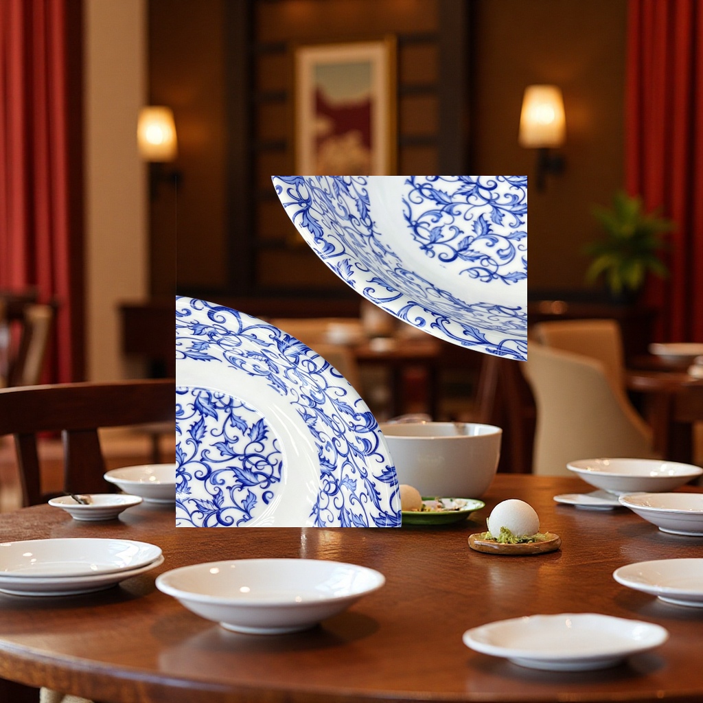 7-8寸密胺兰花饭碗汤碗商用圆形餐具饭店火锅餐厅日用工厂直发 Application Scenario
