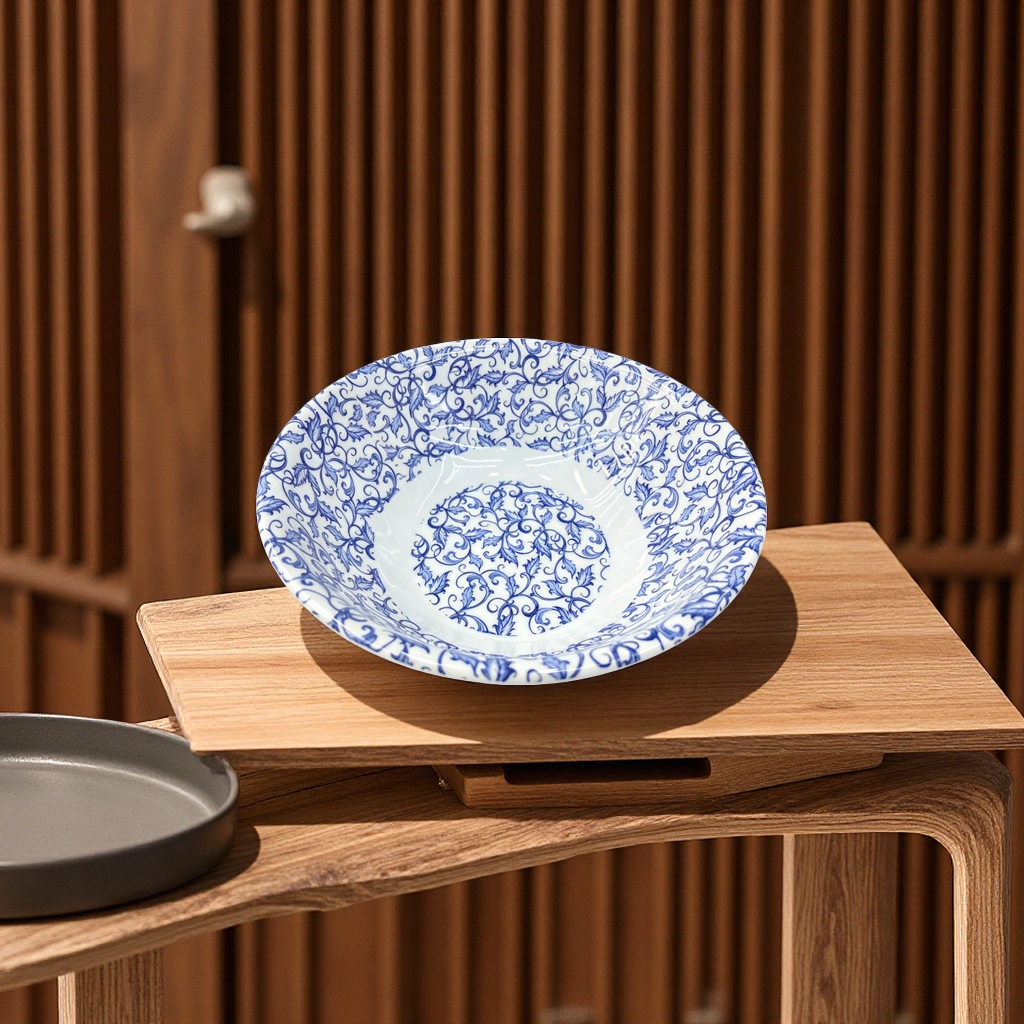 7-8寸密胺兰花饭碗汤碗商用圆形餐具饭店火锅餐厅日用工厂直发 Item Picture