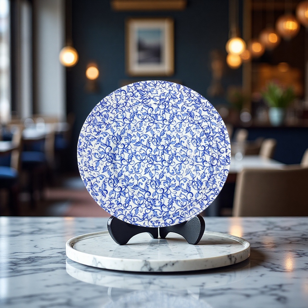 Direct sales from an export-oriented manufacturer of blue orchid melamine dinner plates, 8-11 inch commercial, shock-resistant and wear-resistant round bowls details Picture