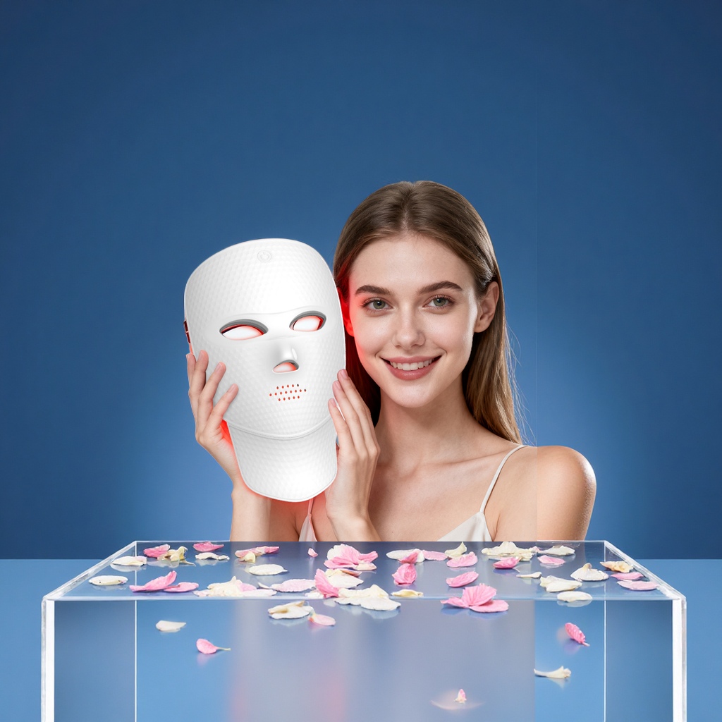 shanilak Cross-border Home LED Photon Beauty Mask Seven-spectrum Red and Blue Light touch Facial Care Device Specification image