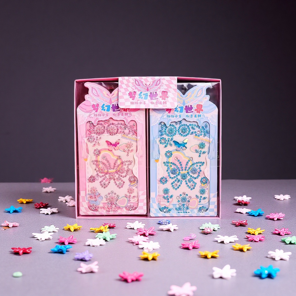 Resin water diamond stickers, children's flower-shaped mobile phone diamond stickers, home decoration decorative paintings, wall hangings, leather paintings, wholesale at two-price stores