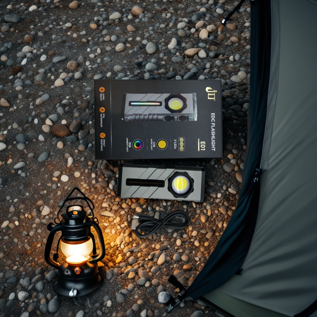 New high-intensity EDC flashlight outdoor multi-functional colorful atmosphere light magnetic portable work light details Picture