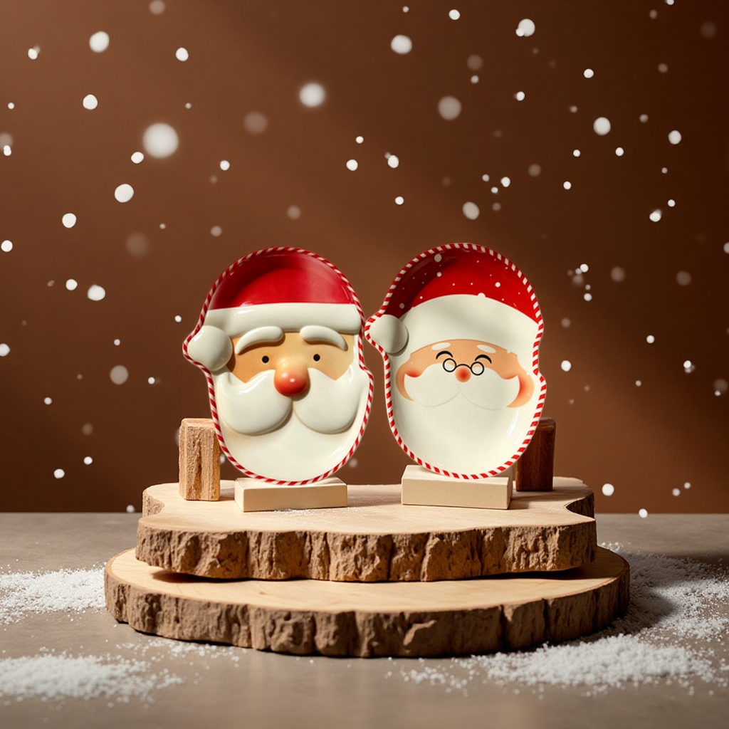 Direct sales from the foreign trade manufacturer of red Santa Claus melamine dinner plates in commercial stock. They are shockproof, wear-resistant and round