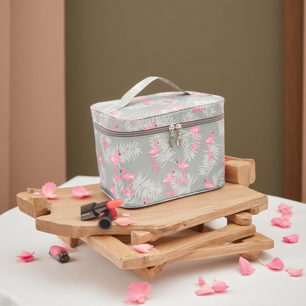New waterproof canvas hand-held makeup bag, cute and portable for women, travel, multi-functional washbasin storage bag, washbasin bag and makeup bag Specification image