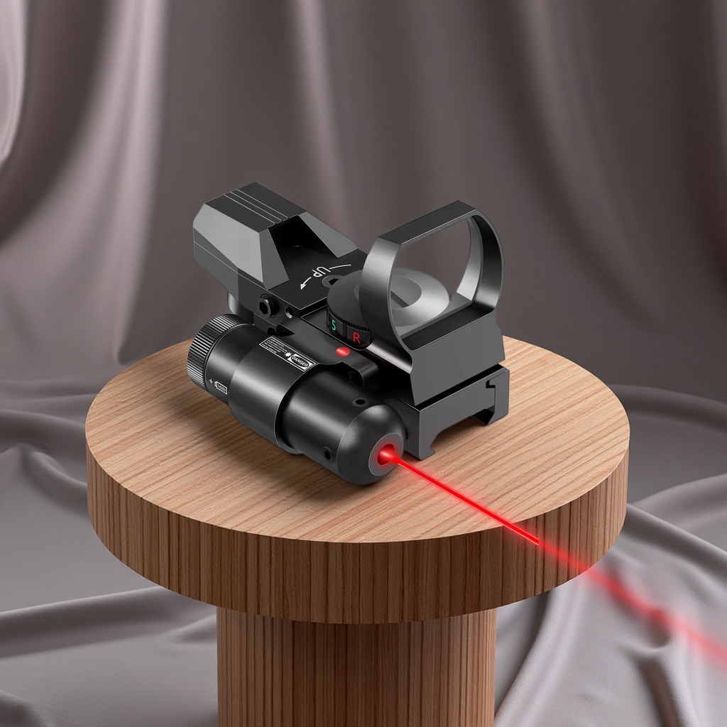 The HD101B side-mounted red laser metal four-direction finder telescope for slingshot use details Picture