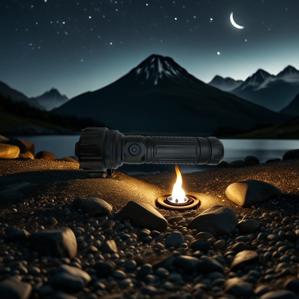 The new ABS material flashlight is rechargeable with multiple dimming modes and is a portable flashlight with red and white light details Picture