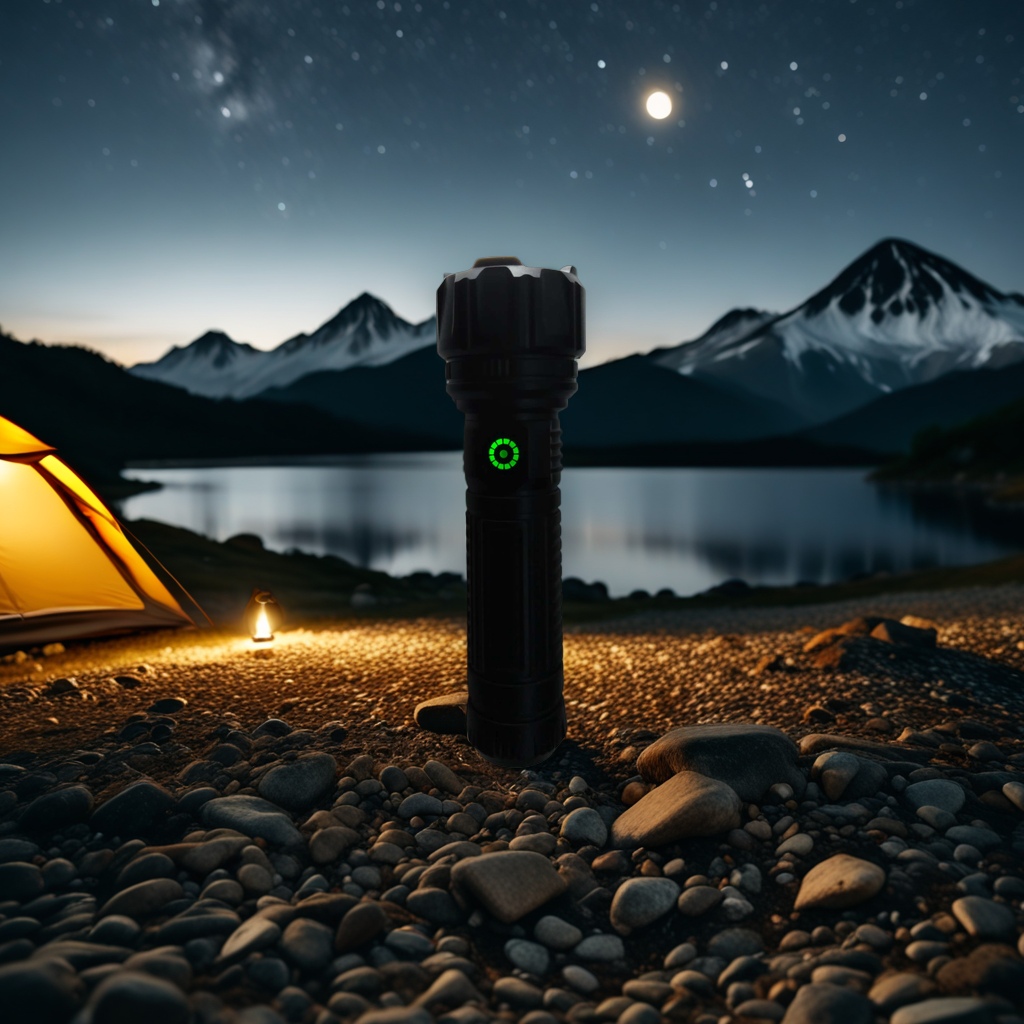 The new ABS material flashlight is rechargeable with multiple dimming modes and is a portable flashlight with red and white light Item Picture