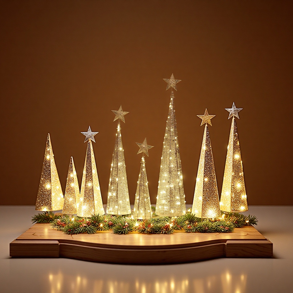 Christmas decorations: Cross-border shiny sheet iron Christmas tree with top star Christmas decoration ornaments