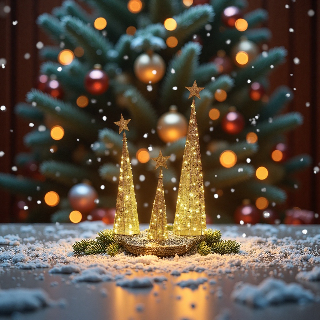 Christmas decorations: Cross-border shiny sheet iron Christmas tree with top star Christmas decoration ornaments details Picture