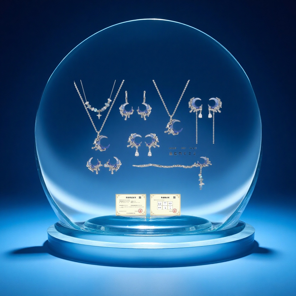 The cool Blue Moon series is a niche design with a cold and aloof style children's jewelry set Application Scenario