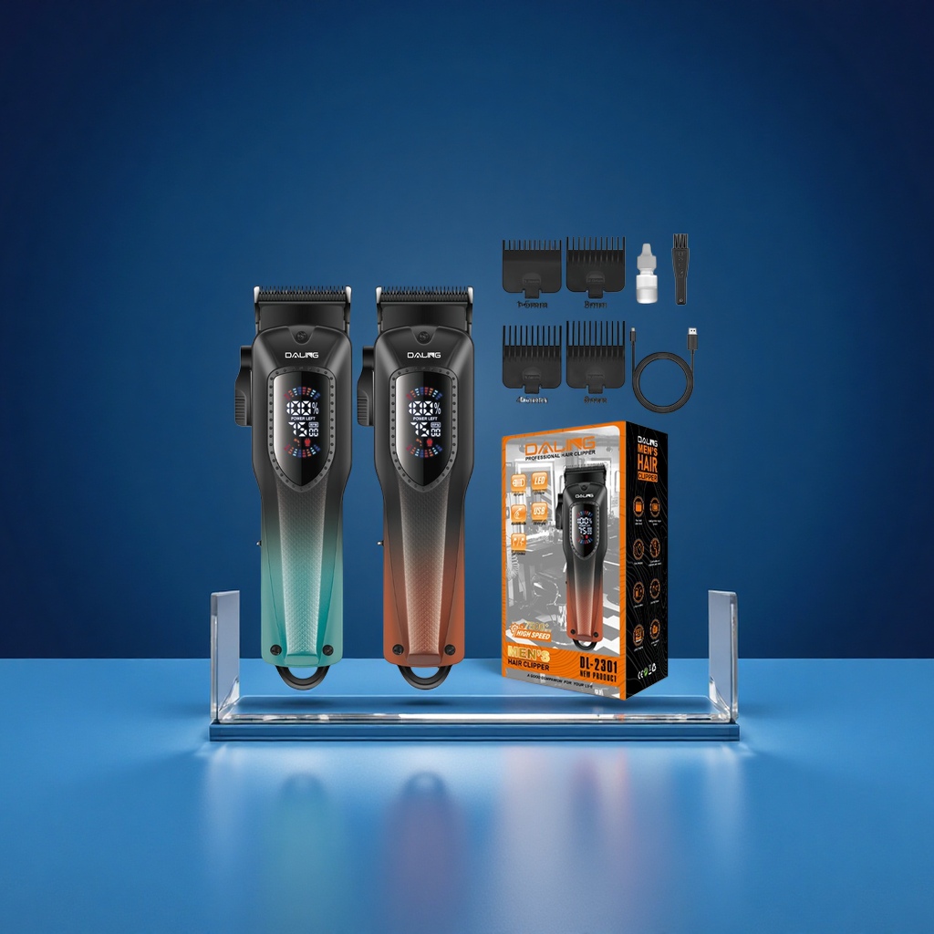 DALING 2301 Professional men's electric hair clipper USB fast charging LED digital display oil hair clipper details Picture