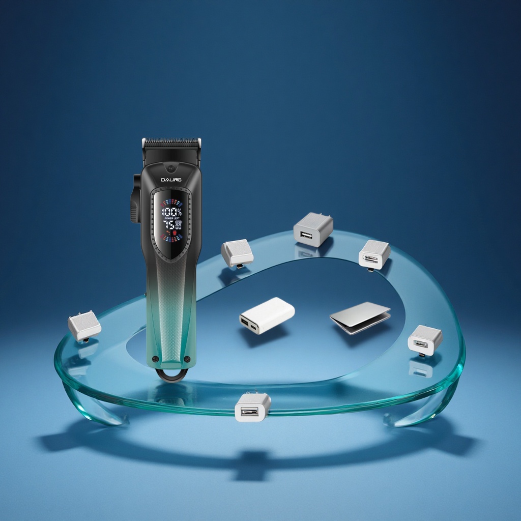 DALING 2301 Professional men's electric hair clipper USB fast charging LED digital display oil hair clipper Specification image