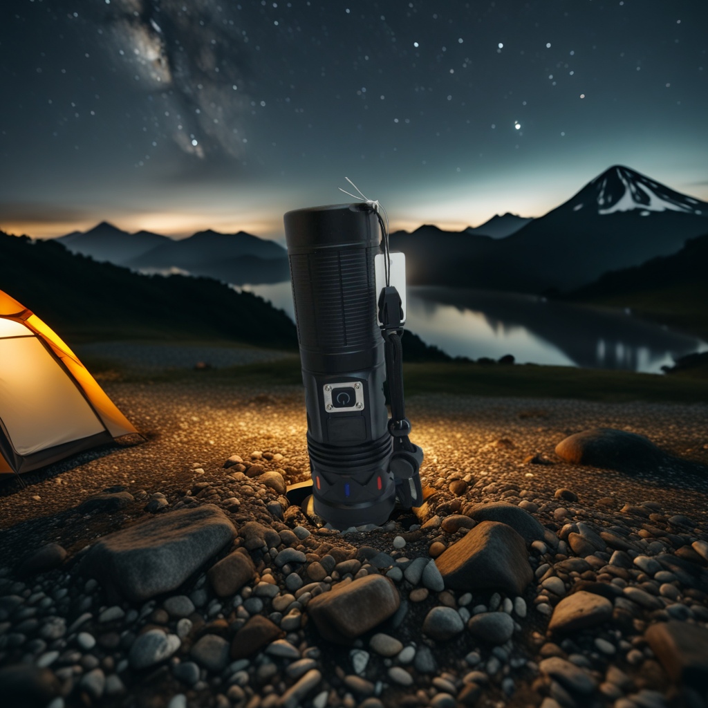 New white laser high-intensity long-range flashlight, outdoor lighting, household emergency flashlight, rechargeable with digital display zoom flashlight