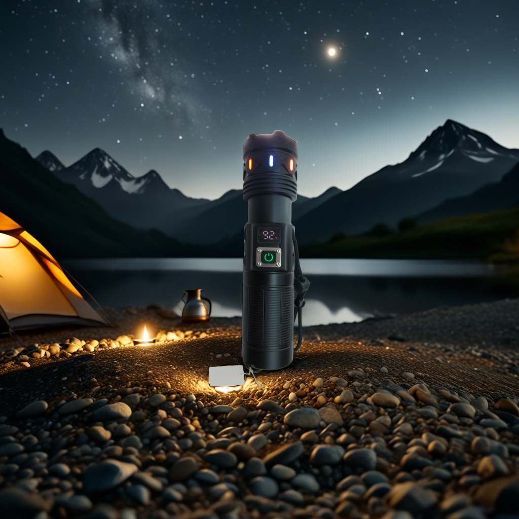 New white laser high-intensity long-range flashlight, outdoor lighting, household emergency flashlight, rechargeable with digital display zoom flashlight Application Scenario
