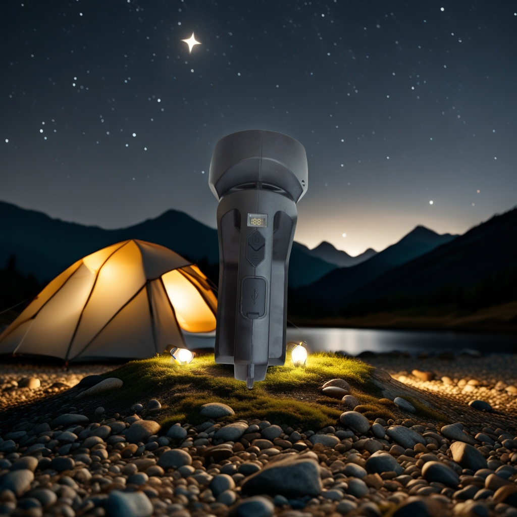 New multi-source large floodlight portable lamp, rotatable Angle charging portable lamp with red and blue light digital display Specification image