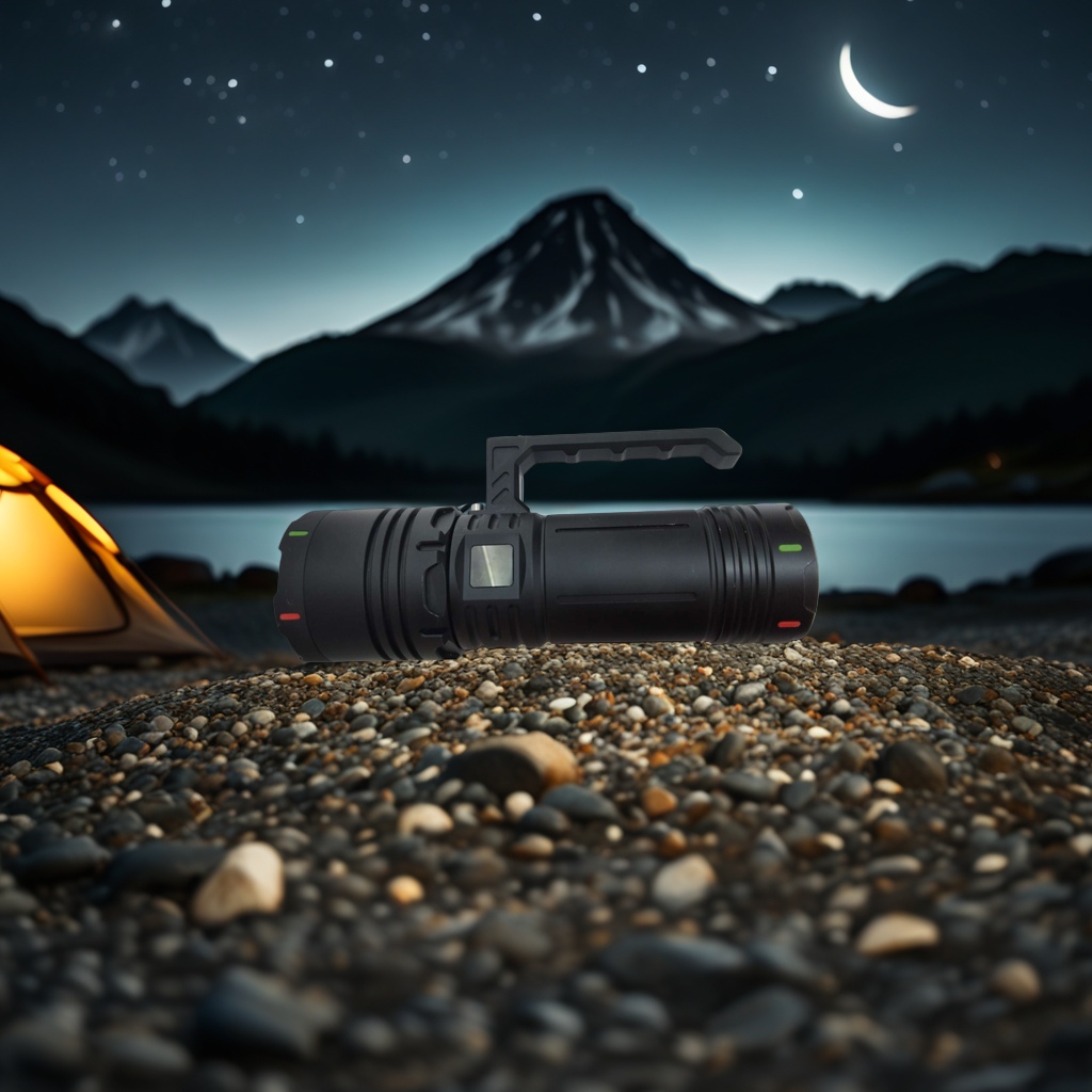 New multi-functional ultra-long distance shooter portable lamp with power display and output, rechargeable portable lamp, outdoor large floodlight, household emergency portable lamp