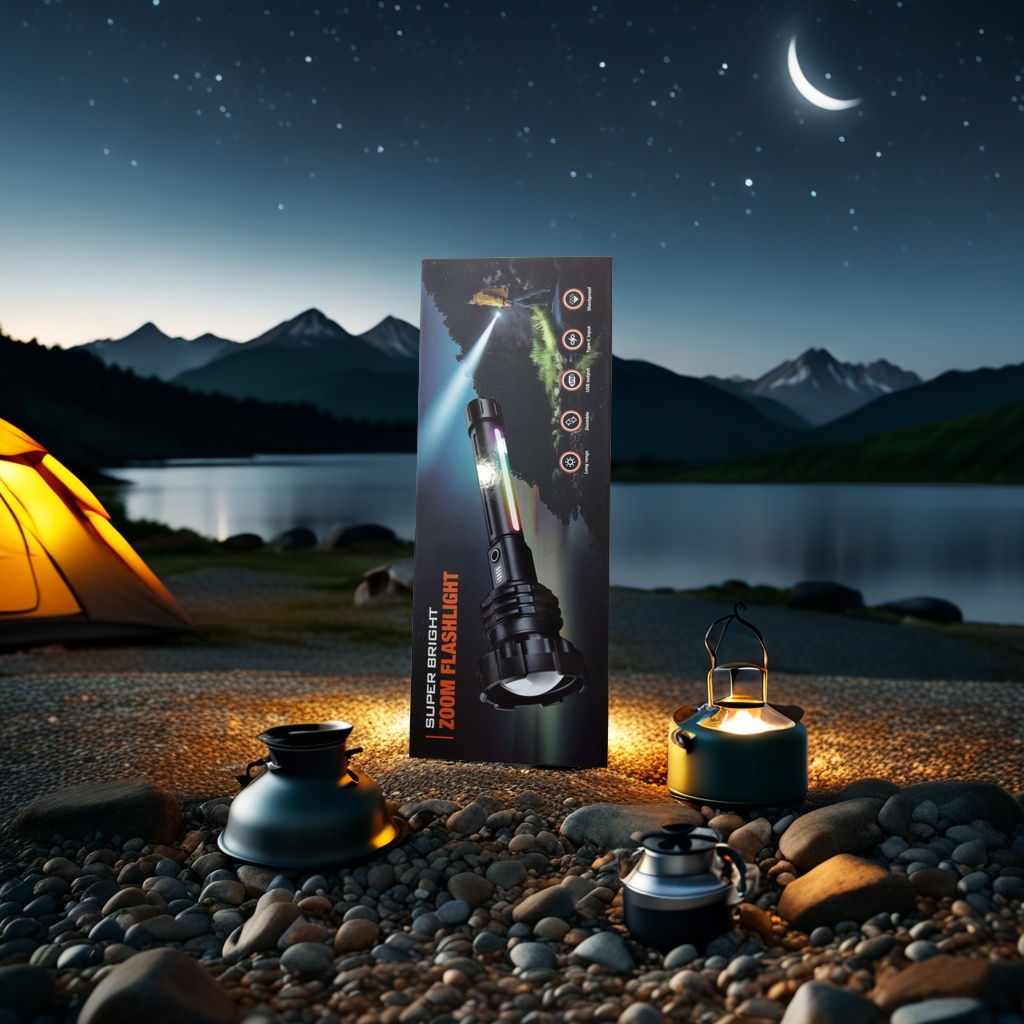 New led ultra-long long-range zoom flashlight with output, rechargeable aluminum alloy flashlight with colorful red side light Application Scenario