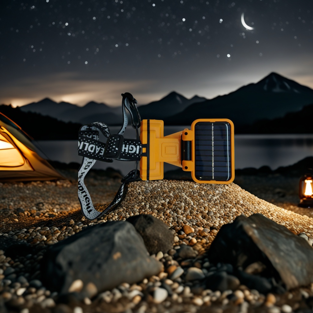 The new dual-source intelligent sensor headlamp with solar panel charging multi-functional headlamp is a household, outdoor, hiking and camping emergency headlamp Application Scenario