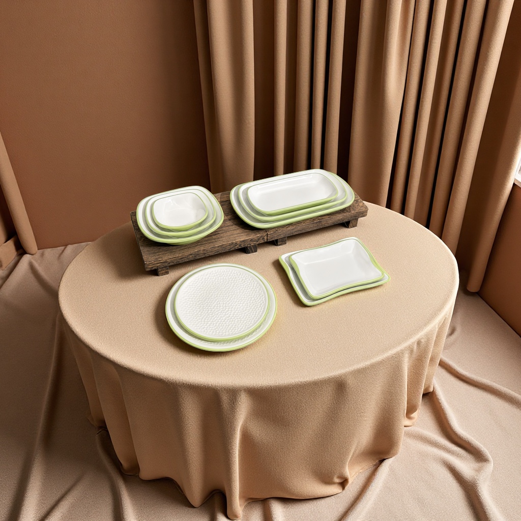 Melamine multi-color matching tableware set, hot pot, barbecue sauce bowls and plates, beef and mutton plates, daily necessities