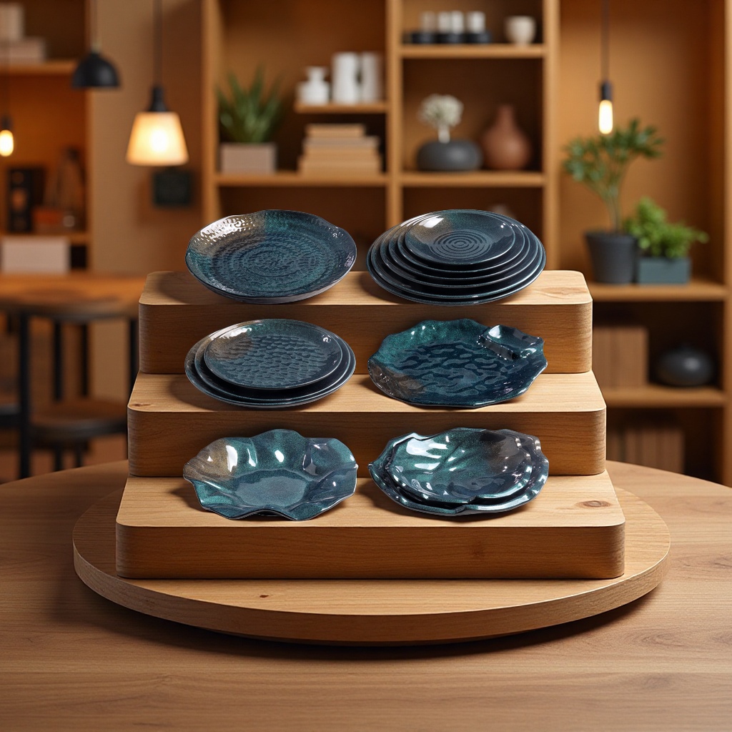 商用密胺餐具火锅烤肉凉菜盘子圆形饭店摆盘餐桌用具多款可选